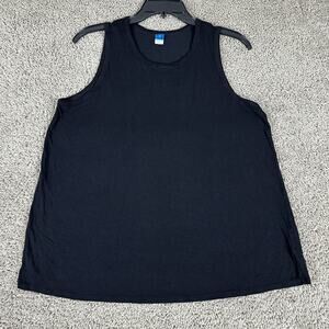 Old Navy Shirt Womens Medium Black Luxe Tank Top Sleeveless Rayon Blend